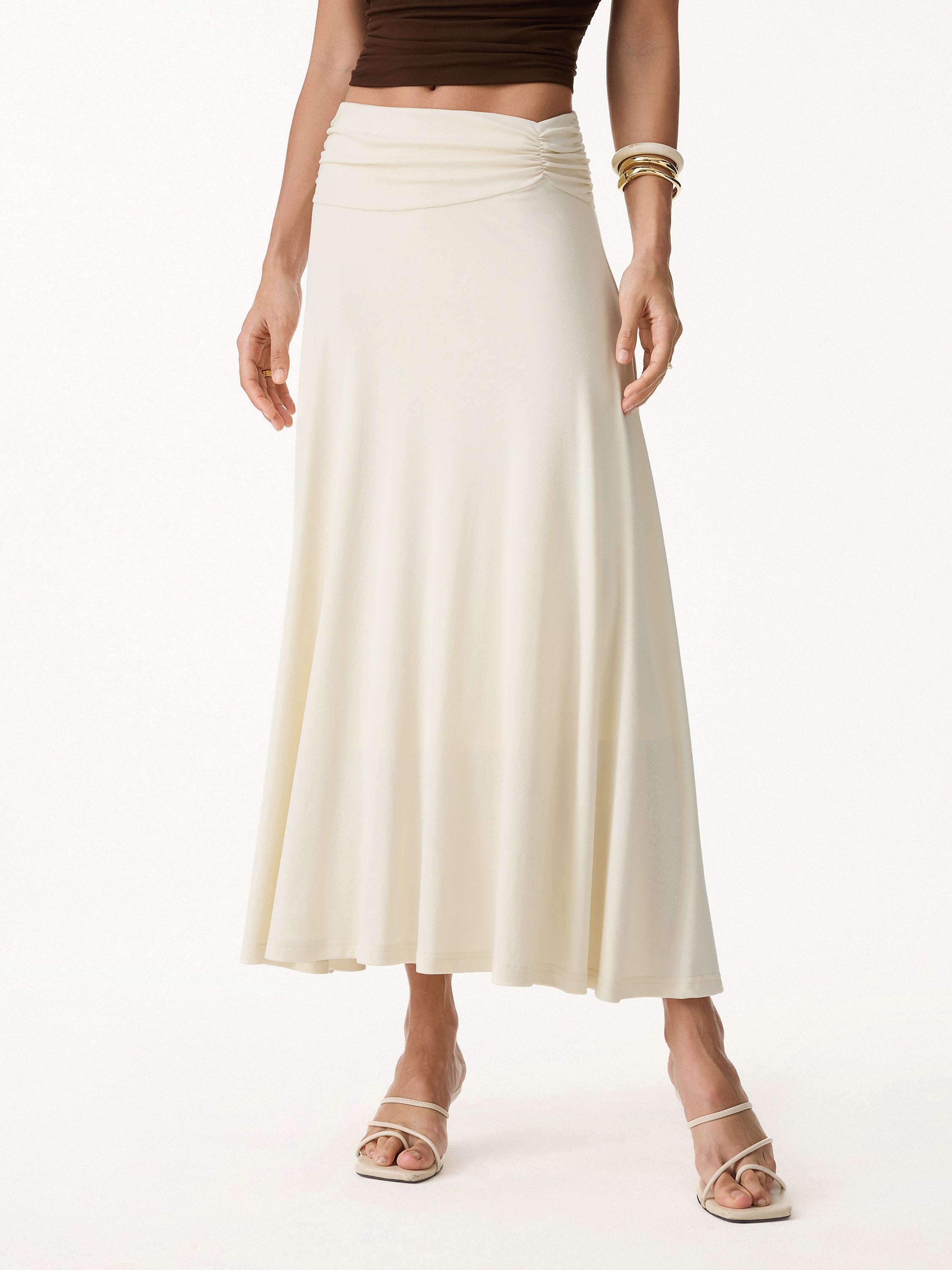 European Linen Flowy Vacay Maxi Skirt