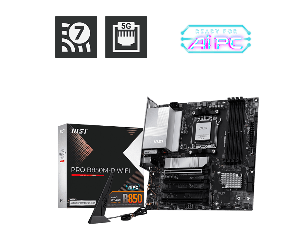 MSI PRO B850M-P WIFI Micro-ATX AM5 Motherboard