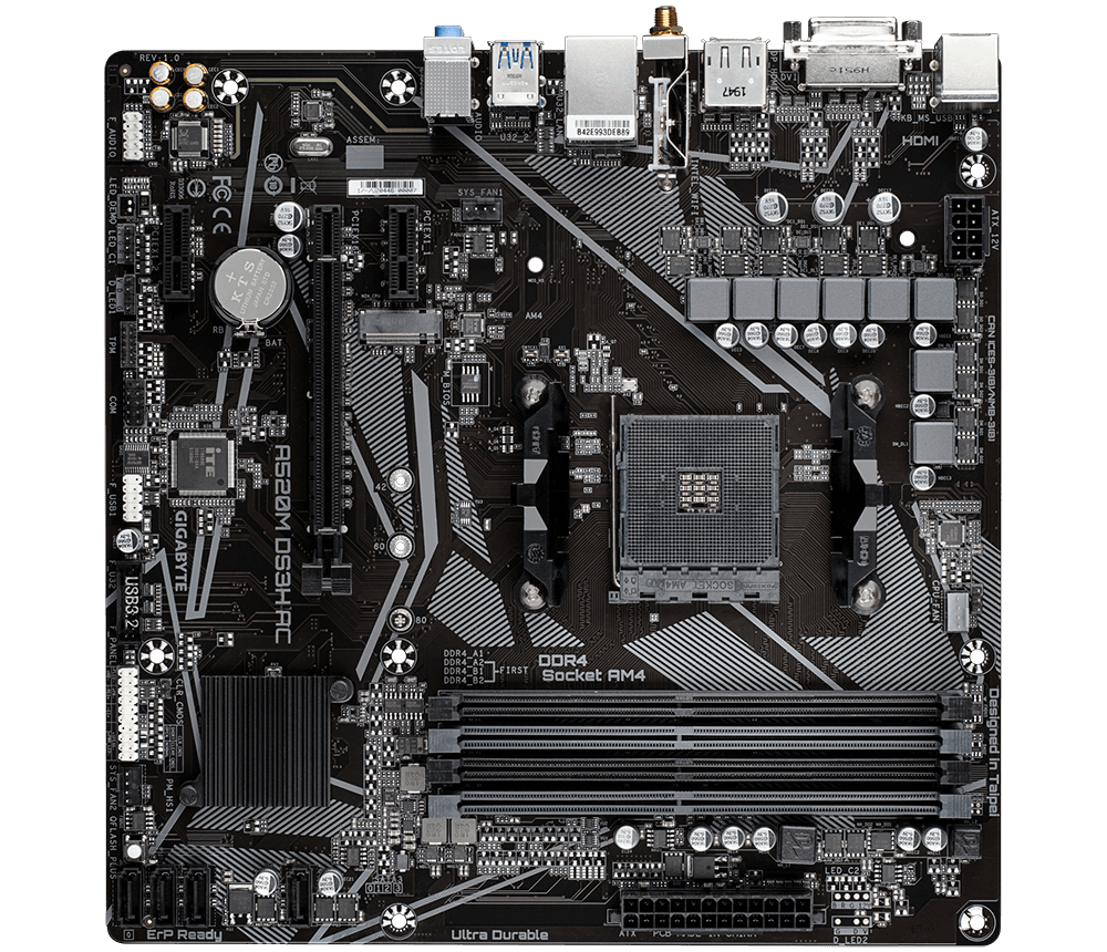 Gigabyte A520M DS3H AC Micro ATX AM4 Motherboard