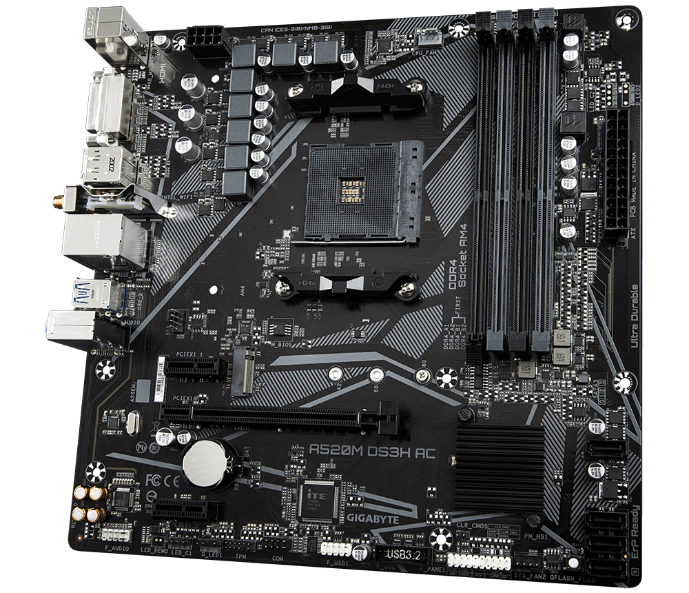 Gigabyte A520M DS3H AC Micro ATX AM4 Motherboard