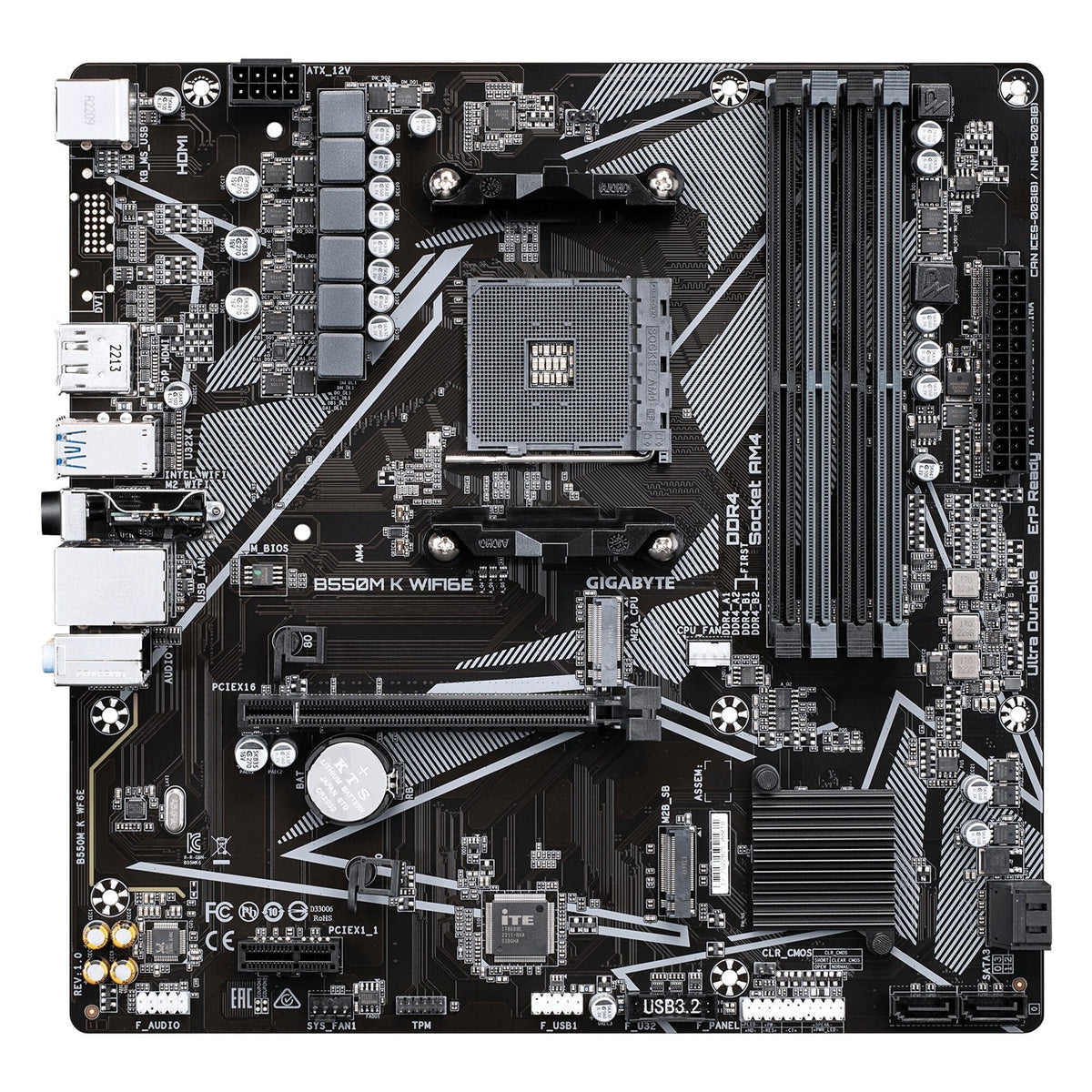 Gigabyte B550M K WIFI6E Micro-ATX AM4 Motherboard