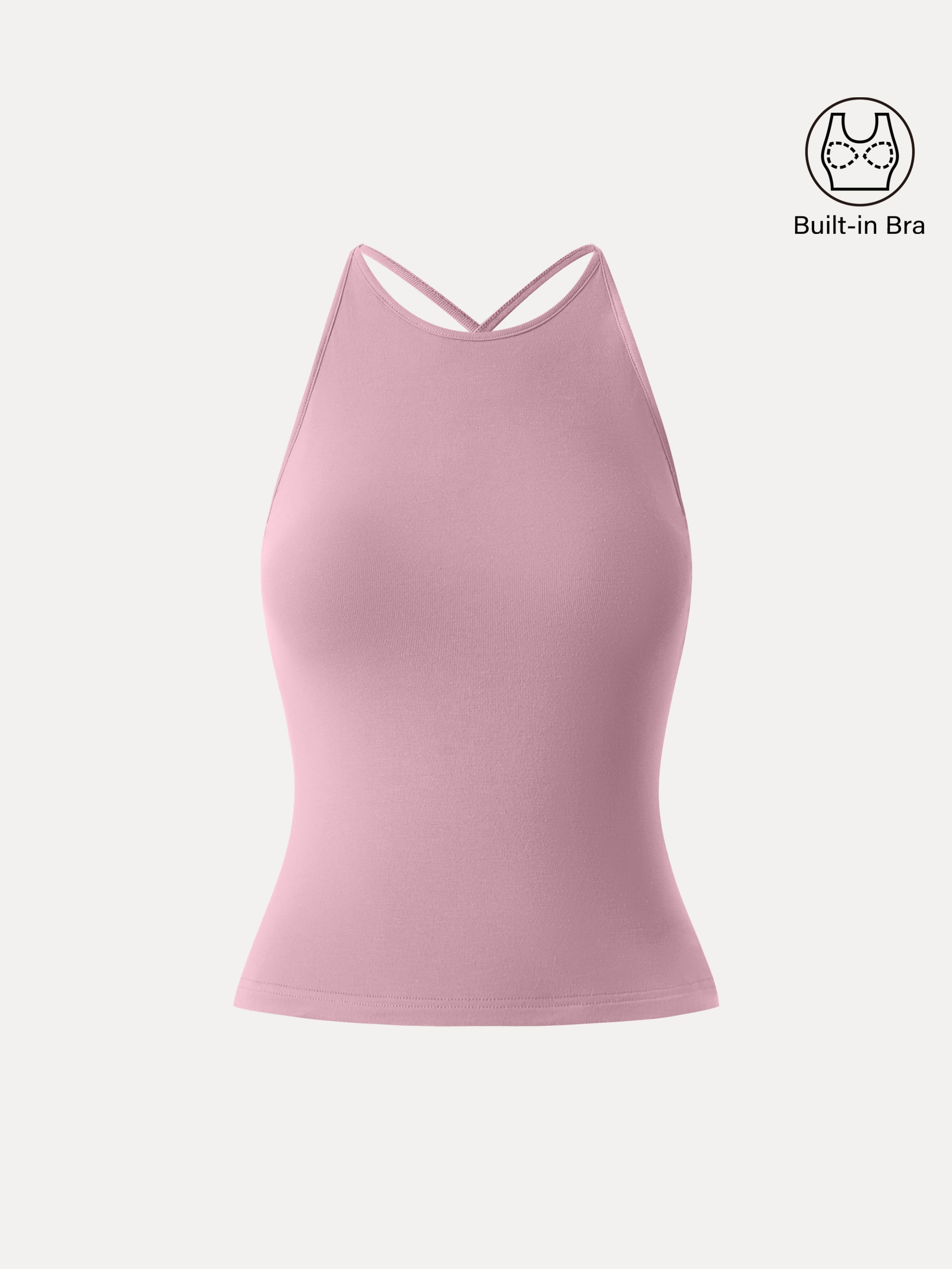 Round Neck Cross-Back Bandless Bra Top