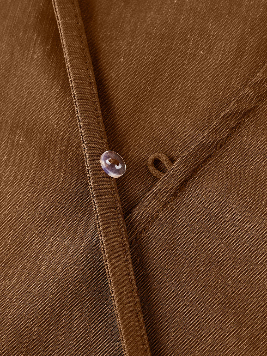 Linen Blend Surplice Top with Side Twist
