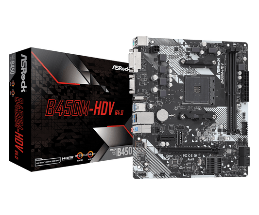 ASRock B450M-HDV Micro-ATX AM4 Motherboard