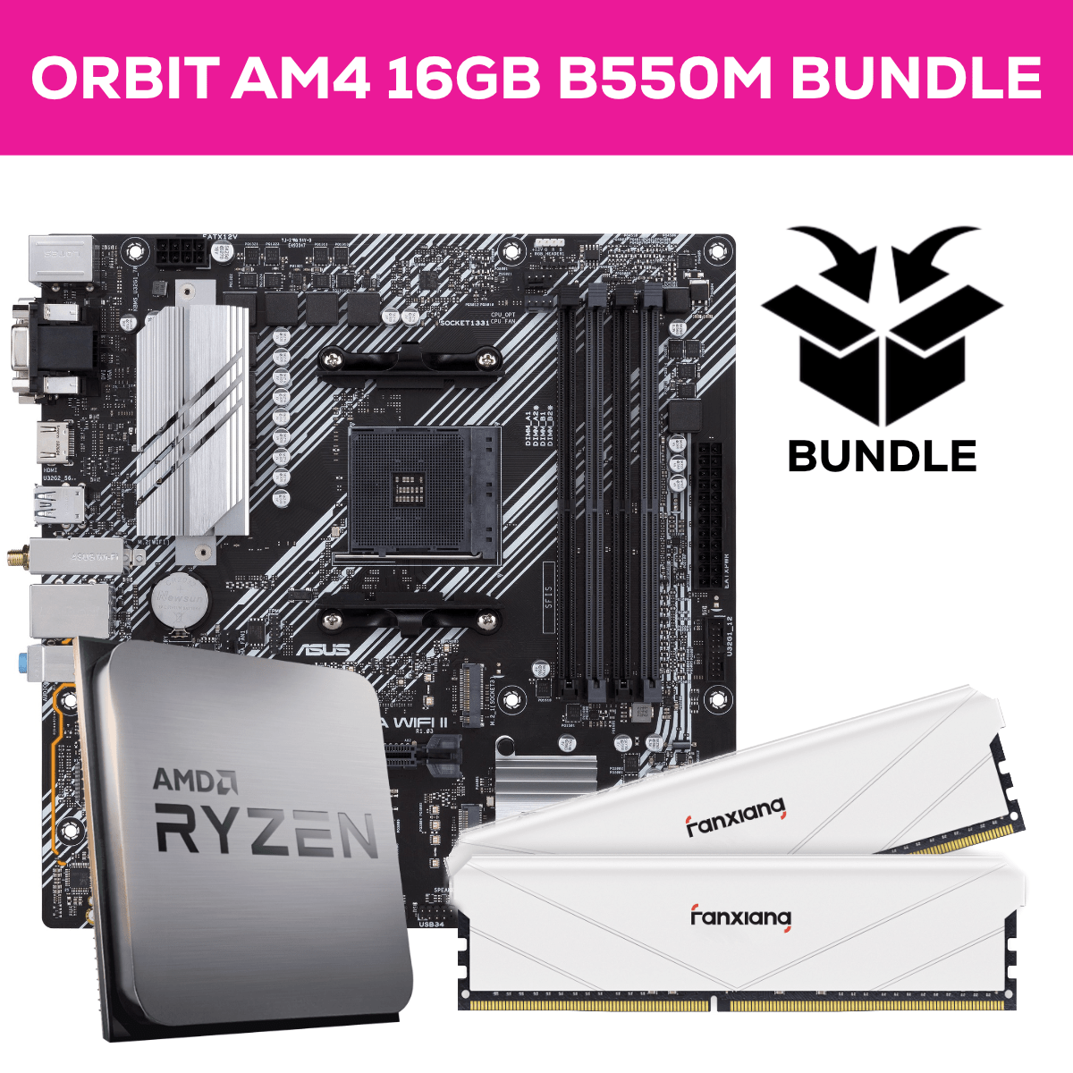Orbit Ryzen AM4 Bundle - 16GB (2x8GB) 3200MHz DDR4 RAM & ASUS B550M-A Prime WIFI II