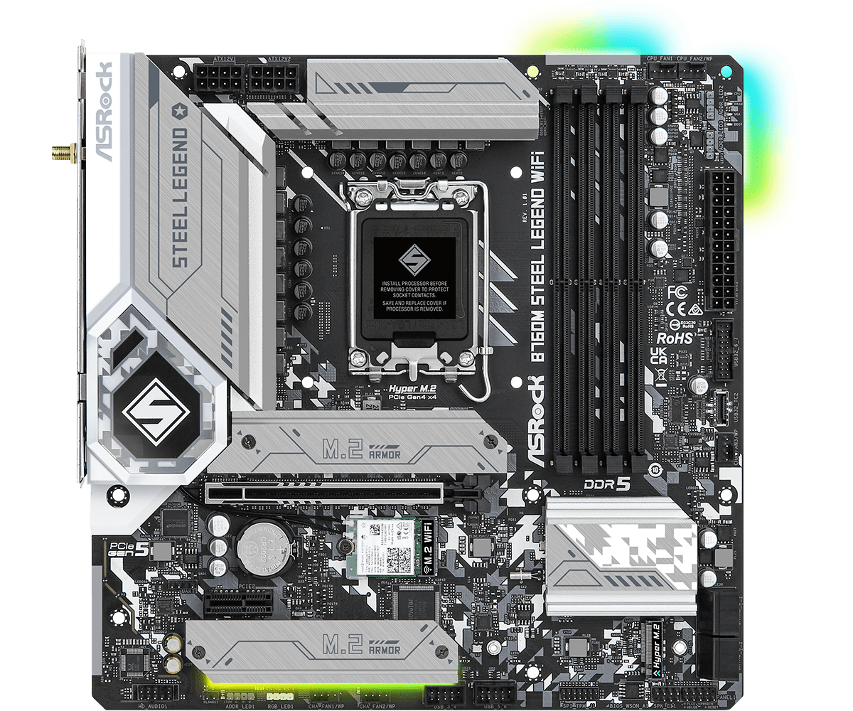 ASRock B760M Steel Legend WIFI DDR5 mATX LGA1700 Motherboard