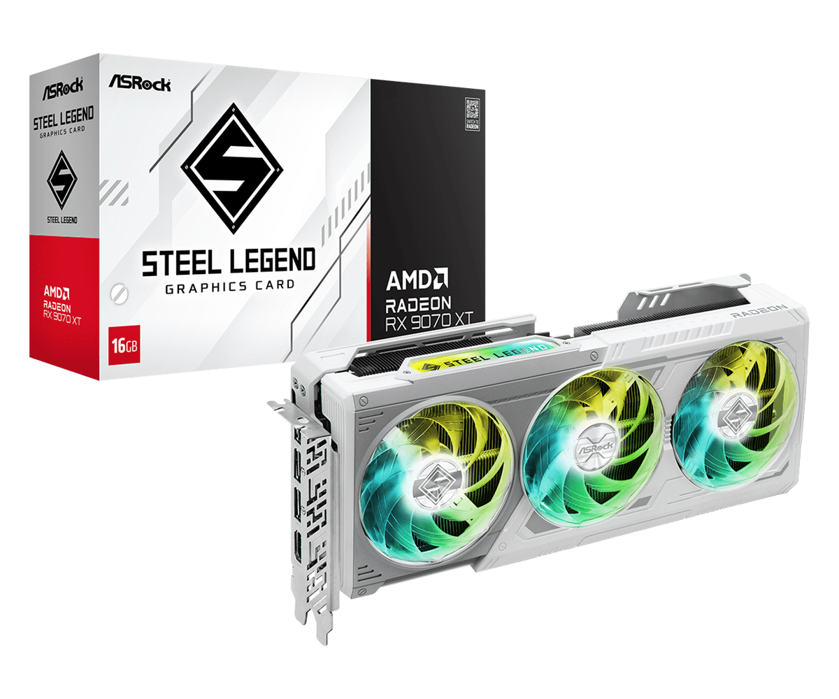 ASRock RX 9070 XT Steel Legend 16GB Graphics Card