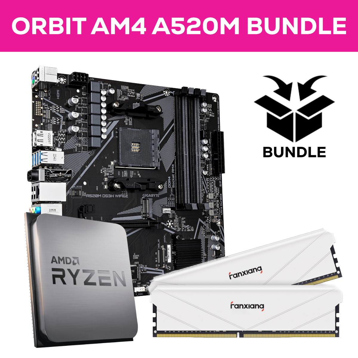 Orbit Ryzen AM4 Bundle - 16GB (2x8GB) 3200MHz DDR4 RAM & Gigabyte A520M DS3H WIFI6E