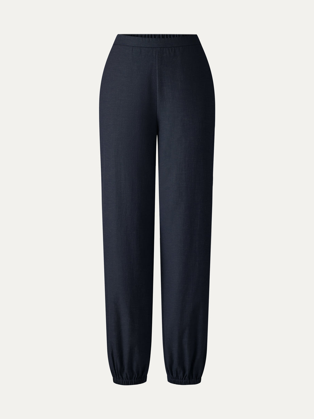 Linen-like High-Rise Balloon Jogger Pants with Pockets