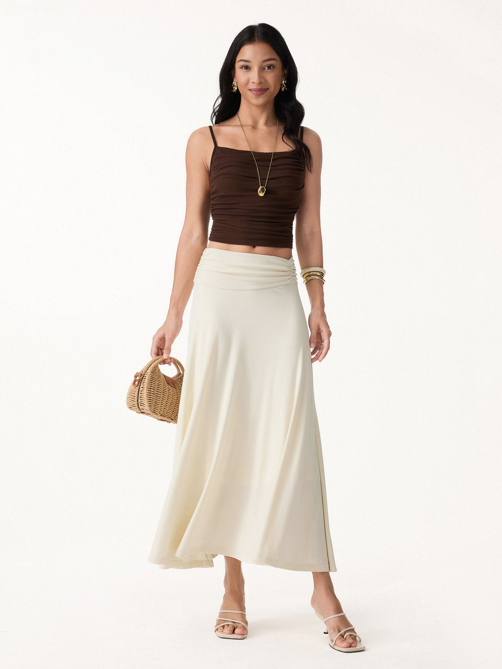 European Linen Flowy Vacay Maxi Skirt