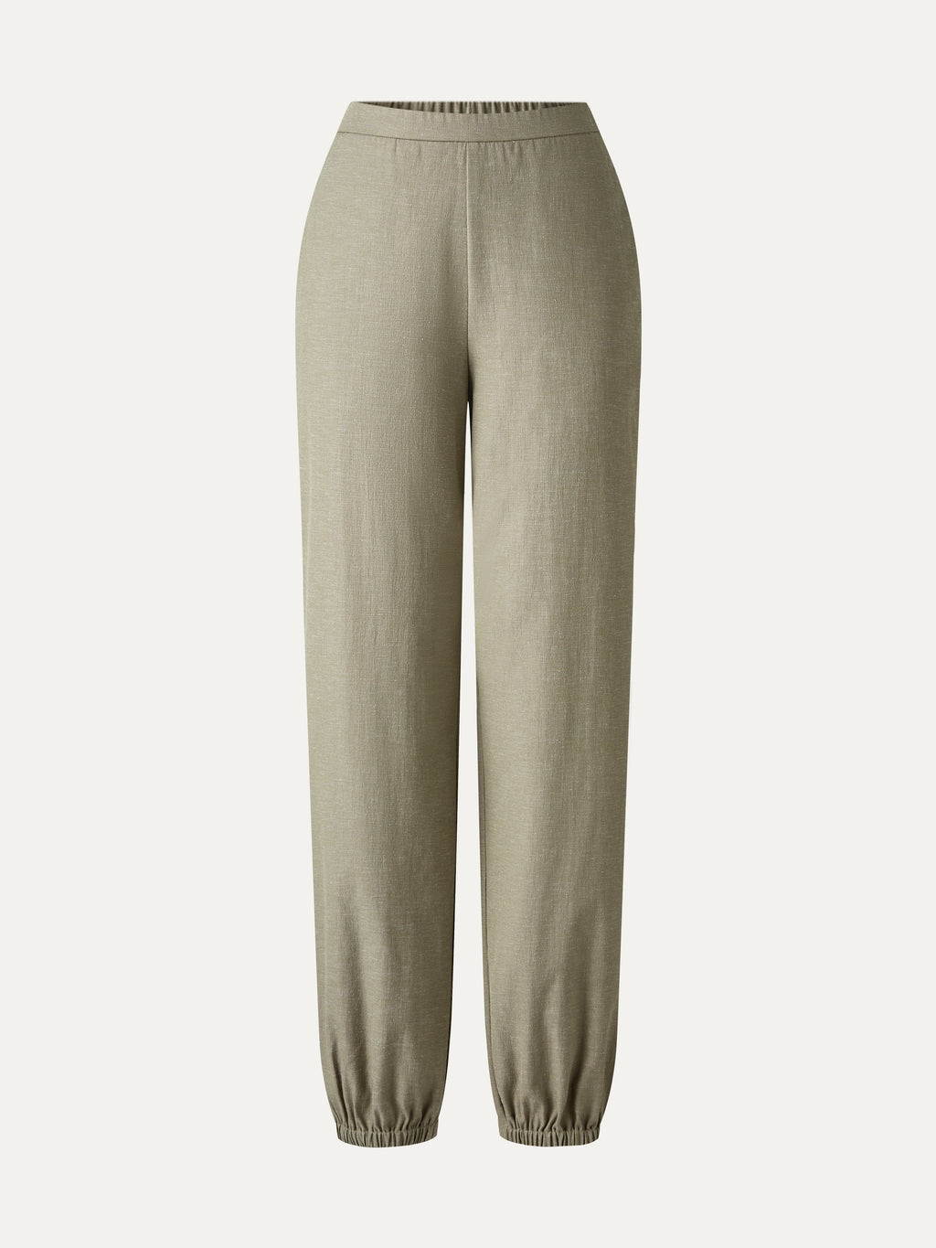 Linen-like High-Rise Balloon Jogger Pants with Pockets