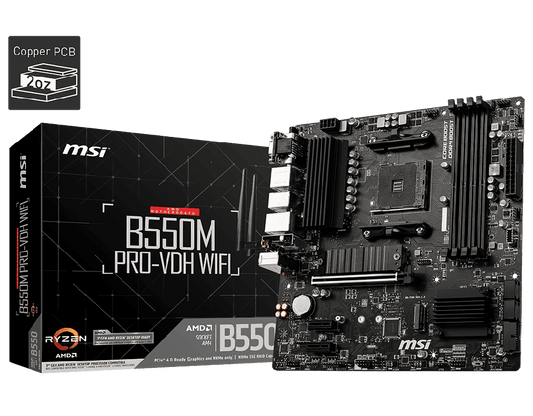 MSI B550M PRO-VDH WIFI MICRO ATX AM4 MOTHERBOARD